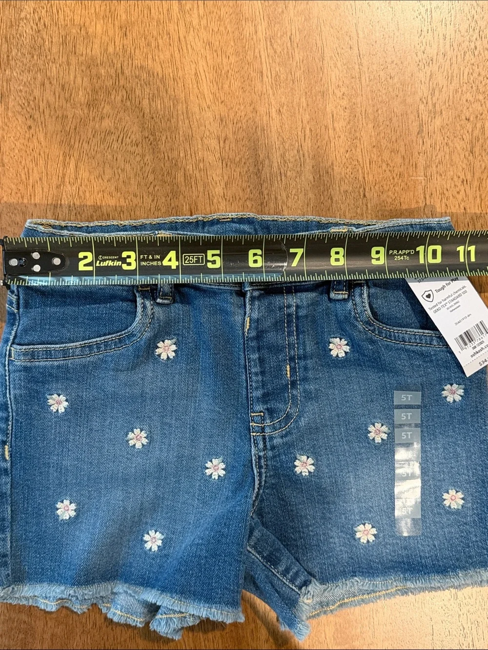 Oshkosh Girls 5T Denim Floral Shorts